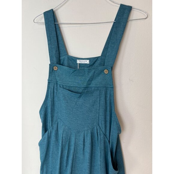Ekouaer Womens Romper Teal M Casual Short Overalls Sleeveless Adjustable Straps - Picture 3 of 10